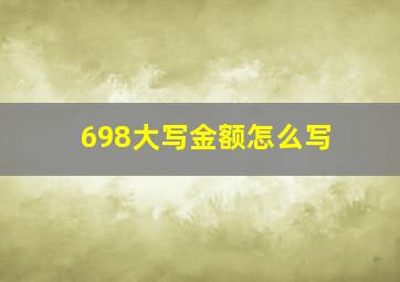 698大写金额怎么写