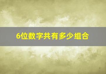 6位数字共有多少组合