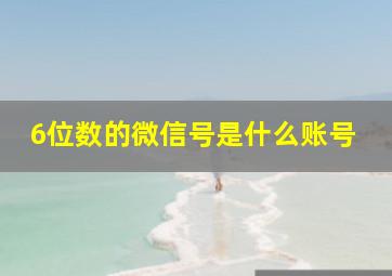 6位数的微信号是什么账号