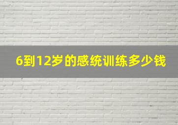 6到12岁的感统训练多少钱