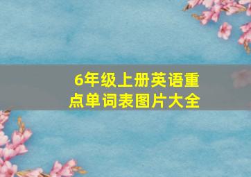 6年级上册英语重点单词表图片大全