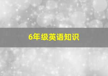 6年级英语知识