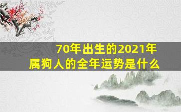 70年出生的2021年属狗人的全年运势是什么