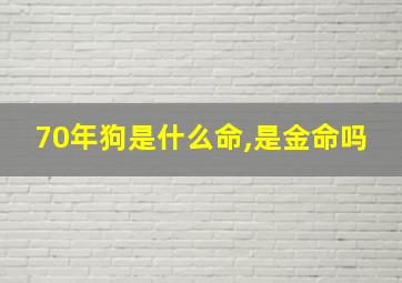 70年狗是什么命,是金命吗