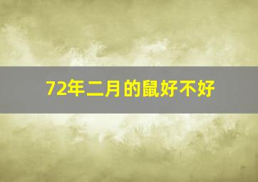 72年二月的鼠好不好