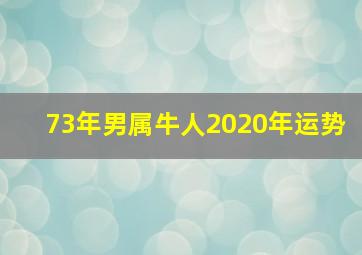 73年男属牛人2020年运势