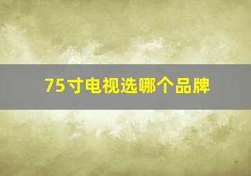 75寸电视选哪个品牌