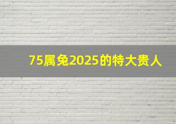 75属兔2025的特大贵人