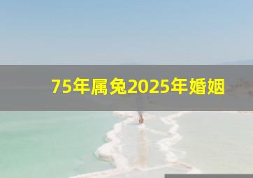 75年属兔2025年婚姻