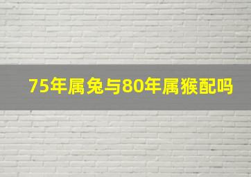 75年属兔与80年属猴配吗