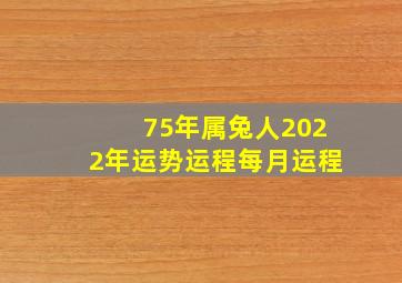 75年属兔人2022年运势运程每月运程