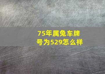 75年属兔车牌号为529怎么样