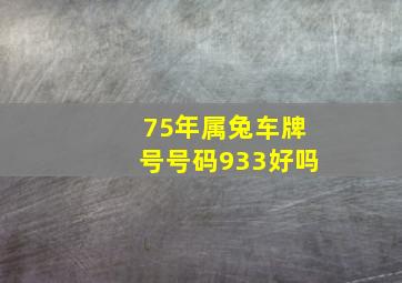 75年属兔车牌号号码933好吗