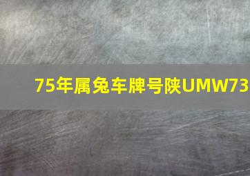 75年属兔车牌号陕UMW733