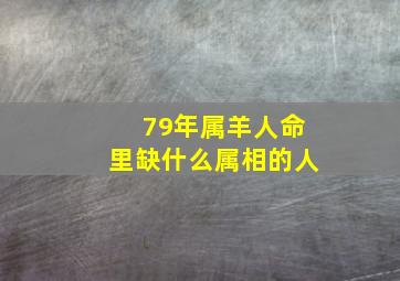 79年属羊人命里缺什么属相的人