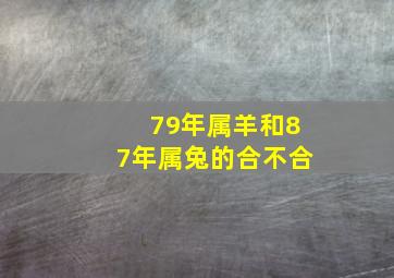 79年属羊和87年属兔的合不合