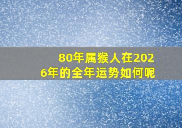 80年属猴人在2026年的全年运势如何呢