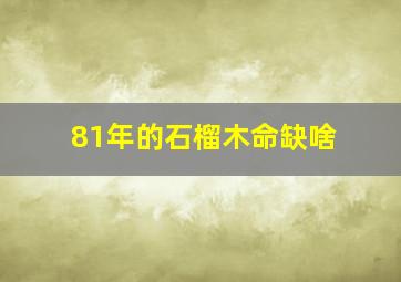 81年的石榴木命缺啥