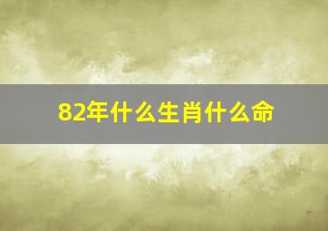 82年什么生肖什么命