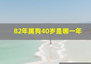 82年属狗40岁是哪一年