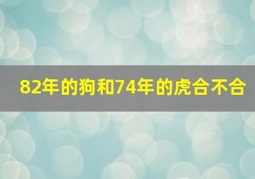 82年的狗和74年的虎合不合