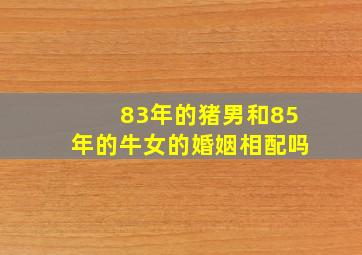 83年的猪男和85年的牛女的婚姻相配吗