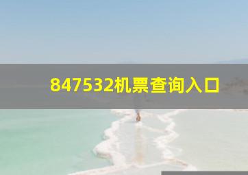 847532机票查询入口