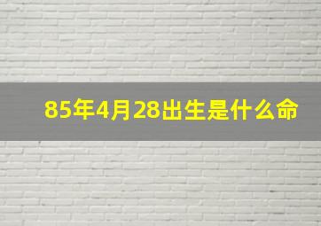 85年4月28出生是什么命