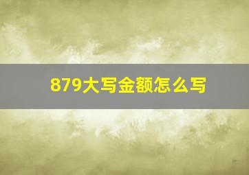 879大写金额怎么写