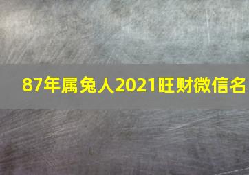 87年属兔人2021旺财微信名