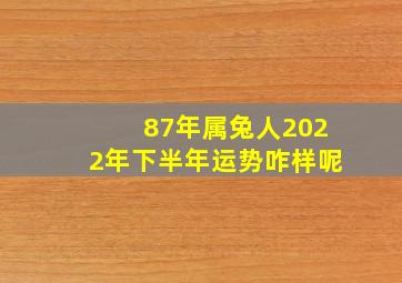 87年属兔人2022年下半年运势咋样呢