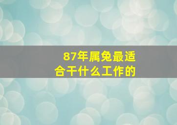 87年属兔最适合干什么工作的