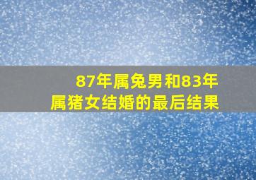 87年属兔男和83年属猪女结婚的最后结果