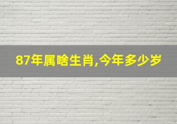 87年属啥生肖,今年多少岁