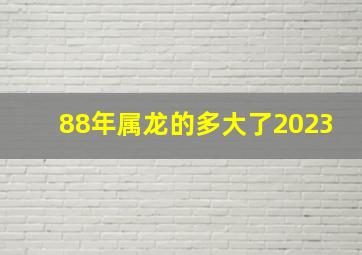 88年属龙的多大了2023