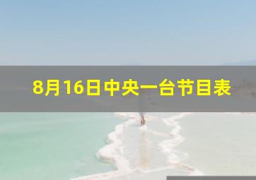 8月16日中央一台节目表