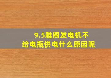 9.5雅阁发电机不给电瓶供电什么原因呢