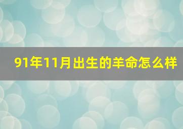 91年11月出生的羊命怎么样