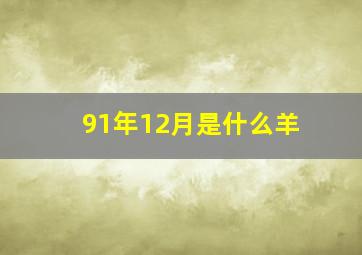 91年12月是什么羊