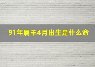 91年属羊4月出生是什么命