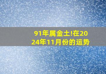 91年属金土!在2024年11月份的运势