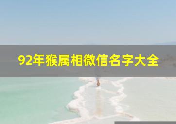 92年猴属相微信名字大全