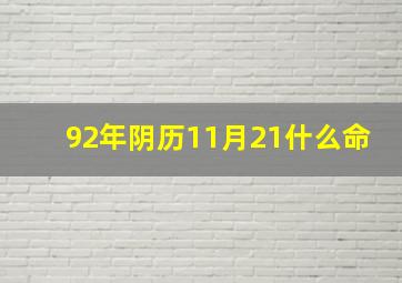 92年阴历11月21什么命