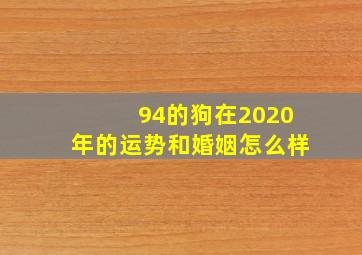 94的狗在2020年的运势和婚姻怎么样