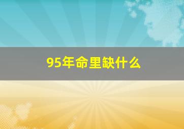 95年命里缺什么