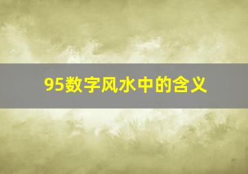 95数字风水中的含义