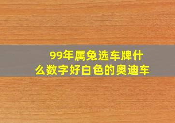 99年属兔选车牌什么数字好白色的奥迪车