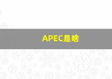 APEC是啥