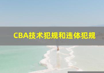 CBA技术犯规和违体犯规