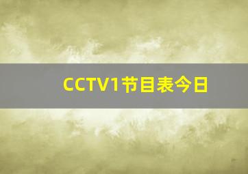 CCTV1节目表今日